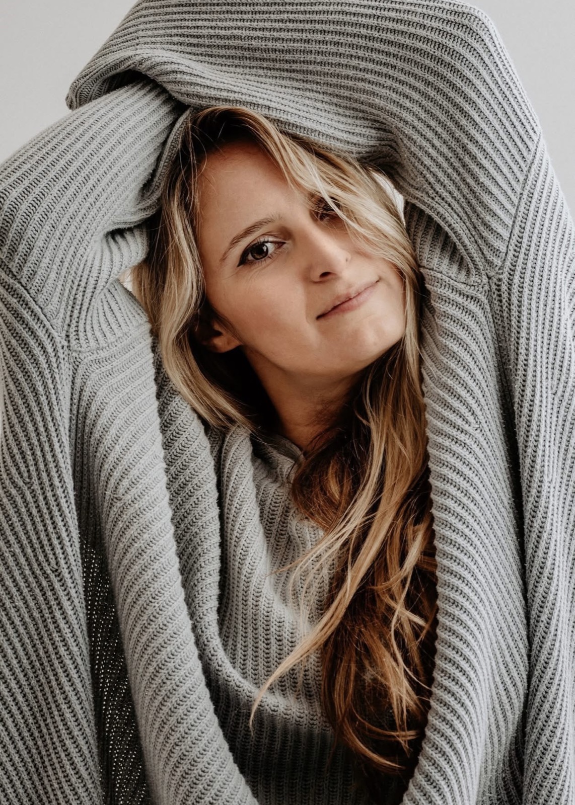 Colour portrait of Jasna in a knitted jumper